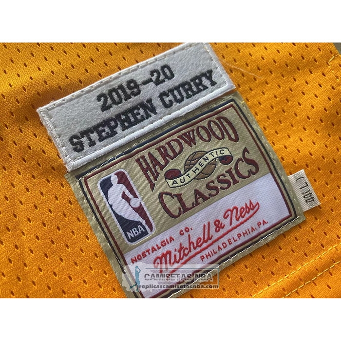 Camiseta Golden State Warriors Stephen Curry NO 30 Mitchell & Ness 2019-20 Amarillo
